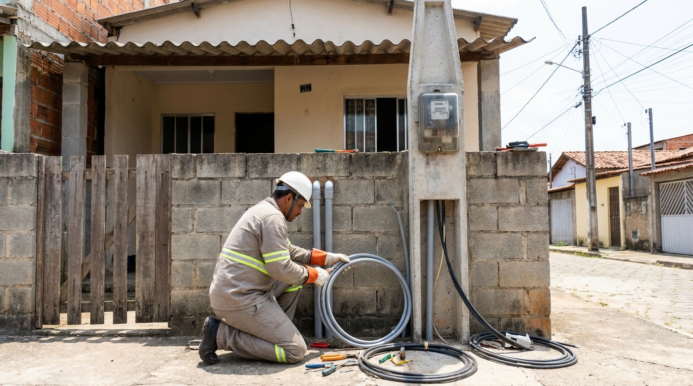 Instalação de Poste Padrão no Centro, Guarapari‑ES