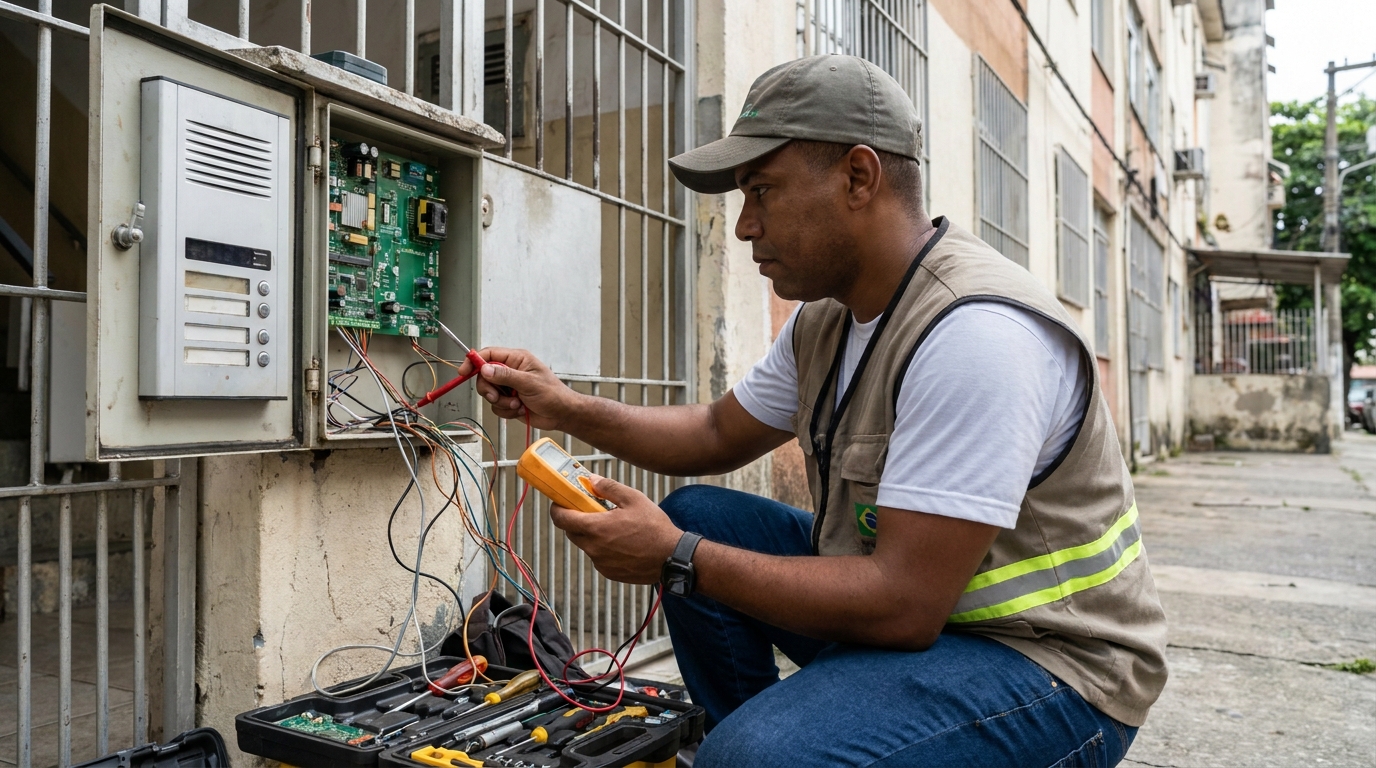 Reparo de Placa e Campainha no Aeroporto, Guarapari‑ES