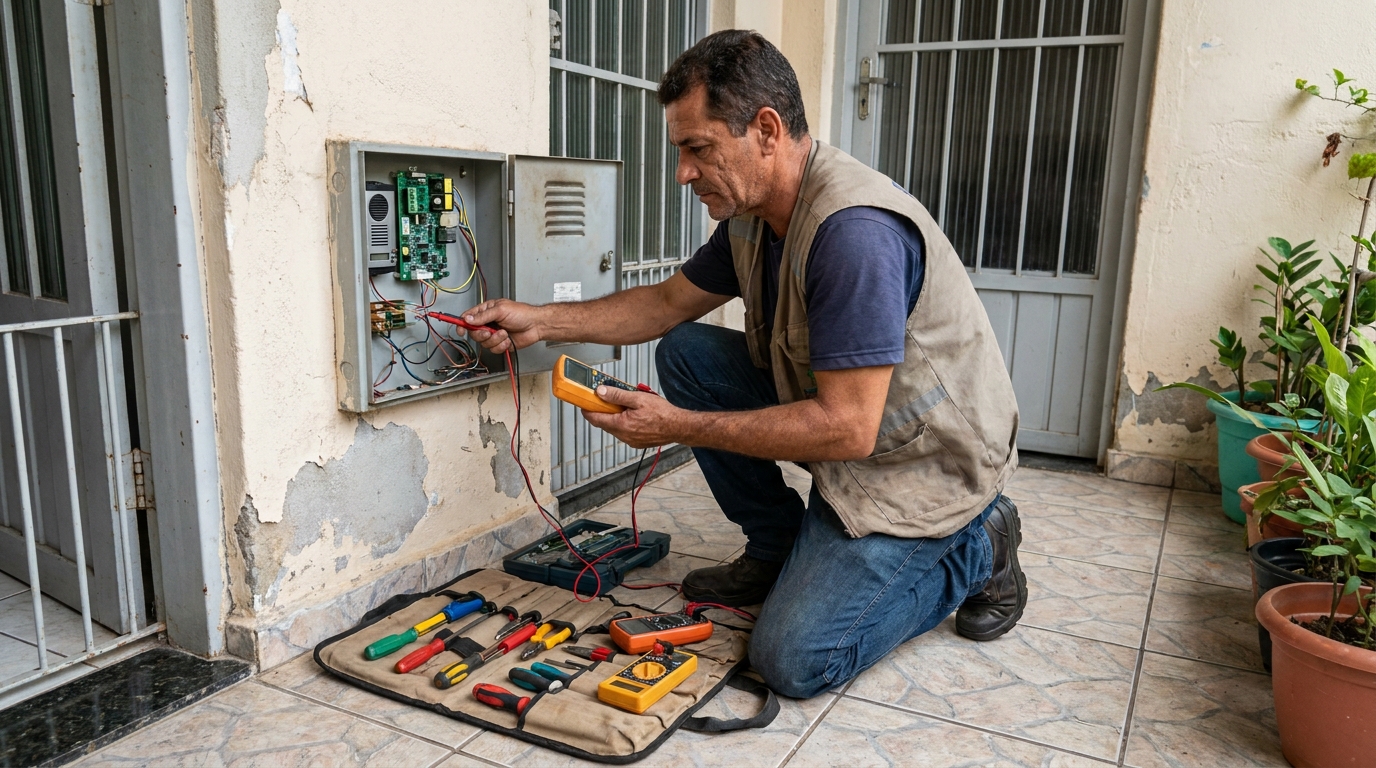 Troca de Fiação de Interfone no Aeroporto, Guarapari‑ES